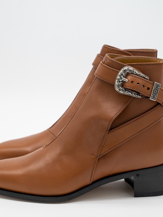 size 7.5G 8 US Gucci Buckle Ankle Boot Brown Leather main image 11